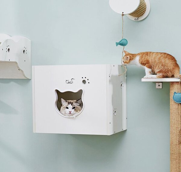 CatS Design Parete da arrampicata per gatti grandi, stabile, tiragraffi da parete, cuccia da parete F2