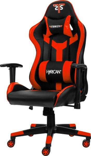 Sedia da gaming Hyrican Striker WZ603 Copilot, Pelle finta, braccioli 2D, struttura in acciaio, nero/rosso
