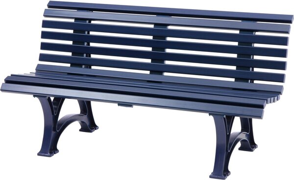 Panchina da giardino Jamaica | 3 posti | Blu | HxLxP 80x150x64cm | Plastica resistente agli agenti atmosferici e ai raggi UV | Panchina da parco Panchina da esterno Balcone da giardino Terrazza