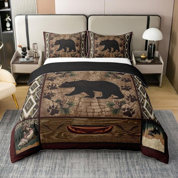Set di lenzuola con copripiumino a forma di silhouette di animali, taglia S, con motivo bohémien