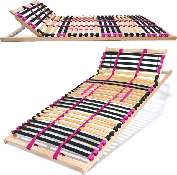 Rete a doghe Coemo PINK DREAM 120x200 cm sezione di testa regolabile grado di fermezza 28 doghe