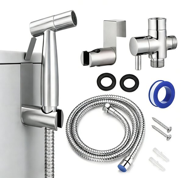 Set completo per doccia bidet, con supporto e tubo flessibile