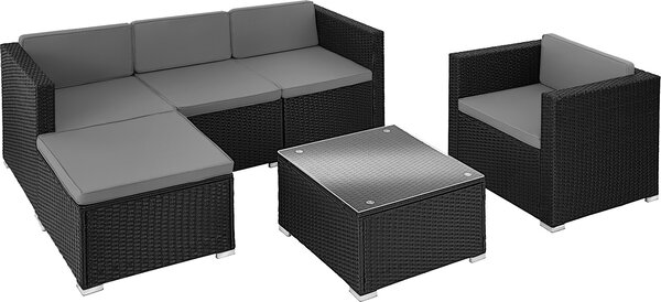 Tectake® Rattan Lounge Lignano per 4/5 persone resistente