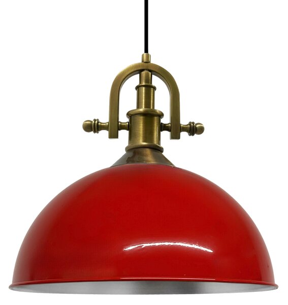 Lampada a sospensione industriale in metallo grande 40 cm, lampada a sospensione rossa, lampada da cucina