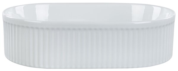 BELIANI Lavabo da bagno in Vetroceramica bianca 49x31 cm ovale stile moderno