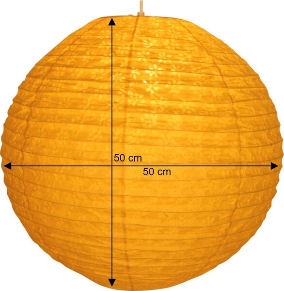 Paralume rotondo in carta Lokta, lampada a sospensione Coronada - Ø 50 cm Giallo, carta Lokta, paralumi asiatici in carta e tessuto
