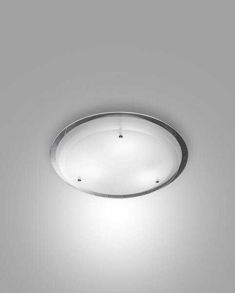 Plafoniera Hill Bianca D33 Metallo e Vetro 1 Luce Stile Elegante e Moderno