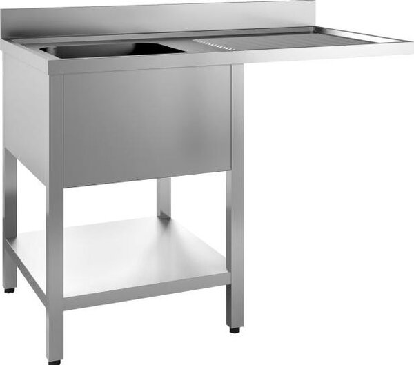 Mobile lavello Combisteel, 1 vasca a sinistra con base da ½, acciaio inox, 1400x700x850mm