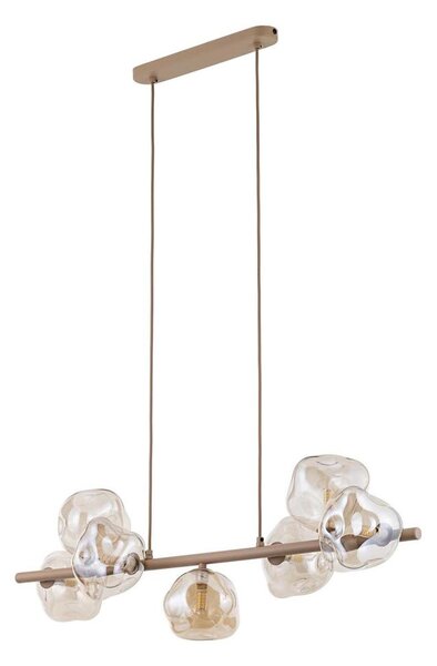 Brilagi - Lampadario sospeso su cavo VULCANO 7xG9/8W/230V beige/fumé beige