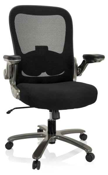 Hjh OFFICE XXL sedia girevole INSTRUCTOR T I Sedia da ufficio imbottita fino a 220 kg di portata con braccioli ribaltabili in tessuto / rete per ufficio, casa