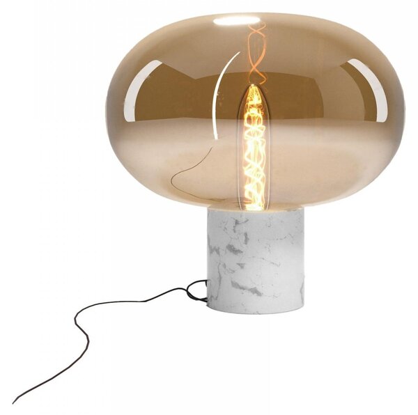 Lampada da tavolo in marmo MOONSTONE bianco-ambra 1xE27x20W, marmo, dimensioni: 45x45x45 cm, IP20, Maxlight