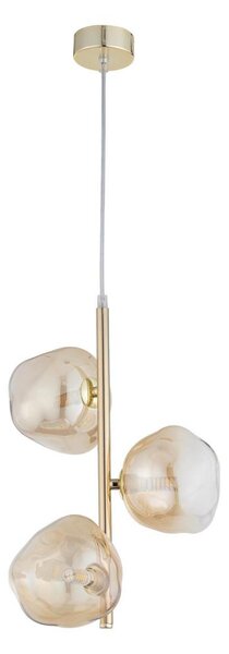 Brilagi - Lampadario a sospensione VULCANO 3xG9/8W/230V oro/beige fumé