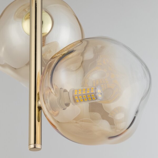 Brilagi - Lampadario a sospensione VULCANO 3xG9/8W/230V oro/beige fumé