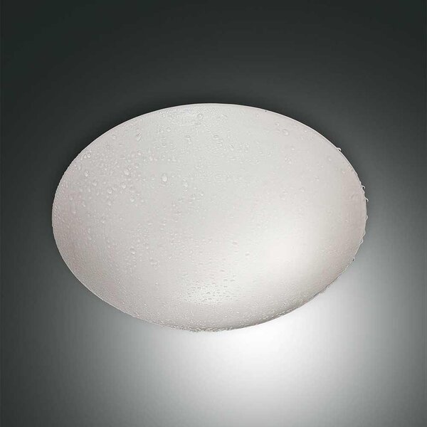 Lampada da soffitto esterna Fabas Luce modello Pandora, attacco E27, diametro 300mm, grado di protezione IP44, colore bianco, prodotta in Italia