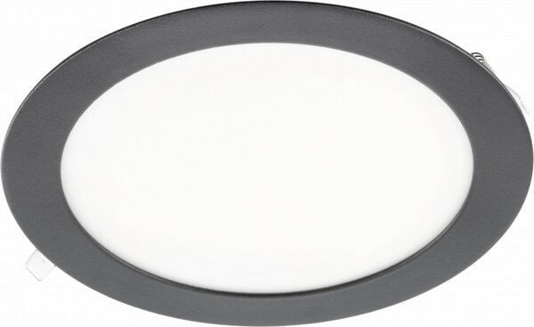 Lampada da incasso LED rotonda da 12W slim panel spot con cornice nera Ø 168 mm 1020 lumen bianco neutro (4000 K)