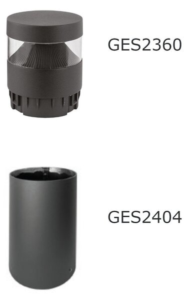 Lampioncino moderno gea led ges2360+ges2404 led ip65 alluminio metacrilato - Gea Led