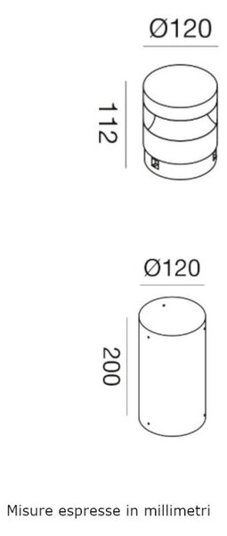 Lampioncino moderno gea led ges2360+ges2404 led ip65 alluminio metacrilato - Gea Led