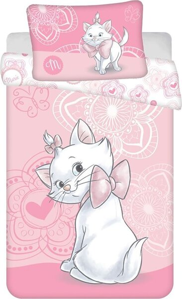 Biancheria da letto per bambini Disney Marie - copripiumino 100x135 cm e federa 40x60 cm