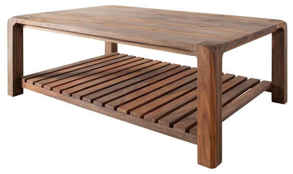 MASSIVMOEBEL24 | tavolino da salotto in legno di Sheesham / palissandro 120x80x45 grigio scuro oliato BUENO #2001