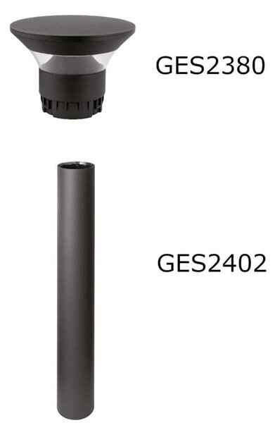 Lampioncino moderno gea led ges2380+ges2402 led ip65 alluminio metacrilato - Gea Led