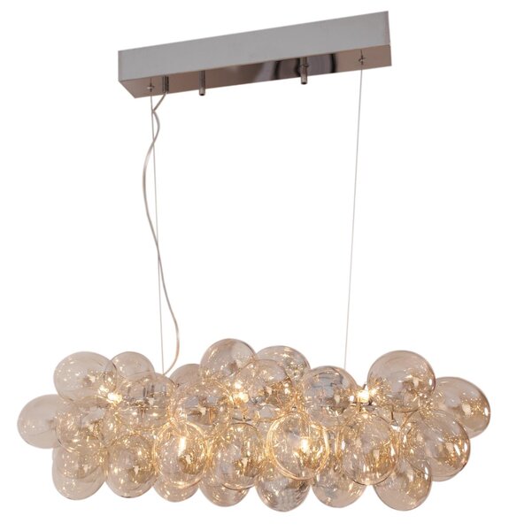 Lampadario Gross cromato-argento 8xG9x40W, vetro, dimensioni: 156x80x36 cm, IP20, By Rydens