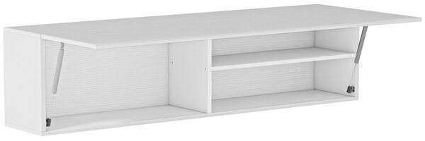 Mobile Bagno a Parete 120x23x30 cm con Anta Ammortizzata 2 Scomparti e Mensola Regolabile in MDF Bianco