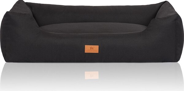 Lettino per cani Lotte in velluto con carattere finemente intrecciato a mano XL nero