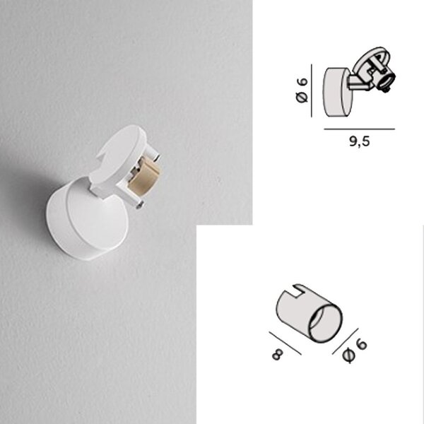 Spot orientabile cilindro perenz pin 8488b 8296b gu10 led bianco opaco - Perenz