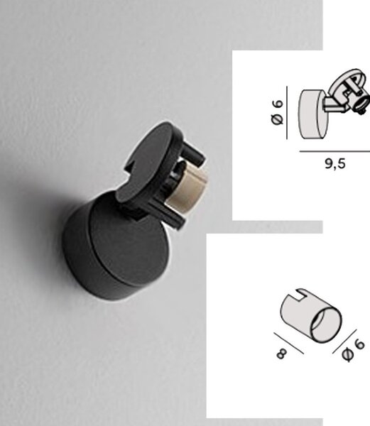 Spot bicolore orientabile cilindro perenz pin 8488b 8296al gu10 led bianco opaco alluminio spazzolato - Perenz