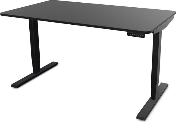 ASSMANN Scrivania elettrica regolabile in altezza Y-Line Curved Nero Nero, 120x70 cm, funzione memoria, doppio motore