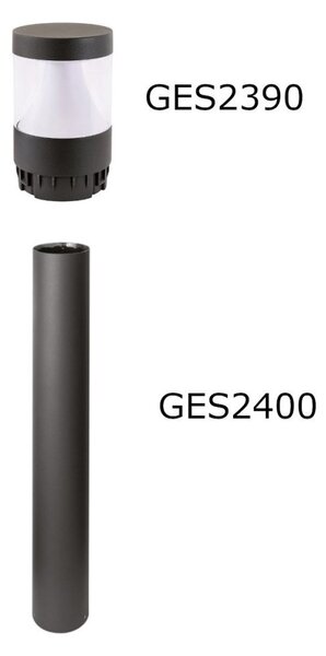Lampioncino moderno gea led ges2390+ges2400 led ip65 alluminio metacrilato - Gea Led
