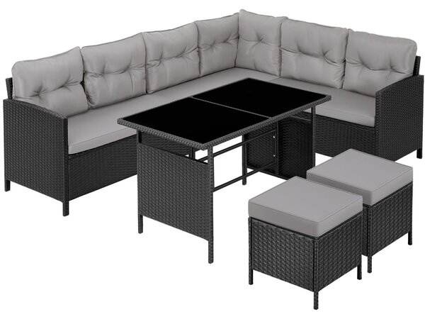 Tectake® Rattan Lounge Barletta per 6-8 persone resistente