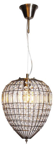 Lampada a sospensione Amadeus, bianco antico, 1xE27x60W, cristallo, dimensioni: 160x30x30 cm, IP20, By Rydens