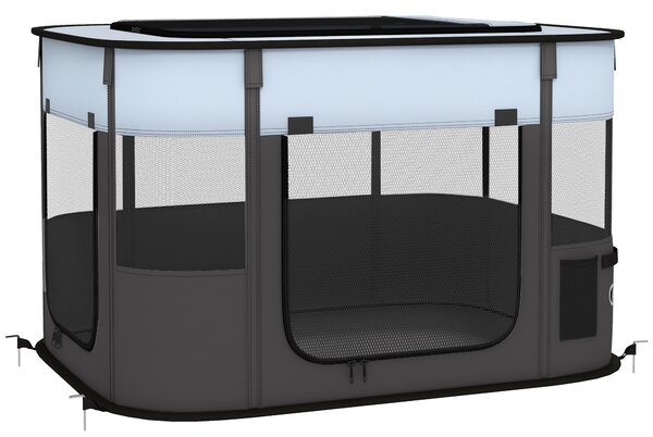 PawHut Box per Animali con 7 Finestre, 3 Porte e 2 Borse Portaoggetti, in Poliestere e Acciaio, 84x64x53 cm|Aosom