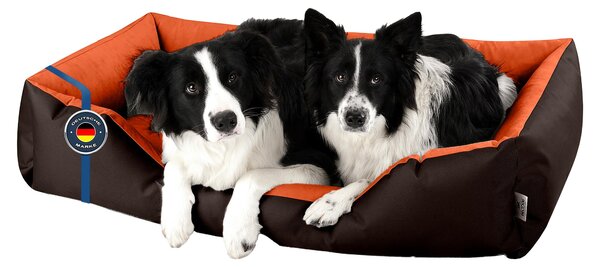 Letto per cani LUPI divano per cani cuscino per cani lavabile, SUNSET (marrone/arancione),(XXL) circa 120x85x23cm