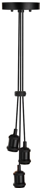 LUXULA lampada a sospensione Avocado 3 fiamme, per 3 x E27, metallo, cavo tessile da 1,5 m, nero