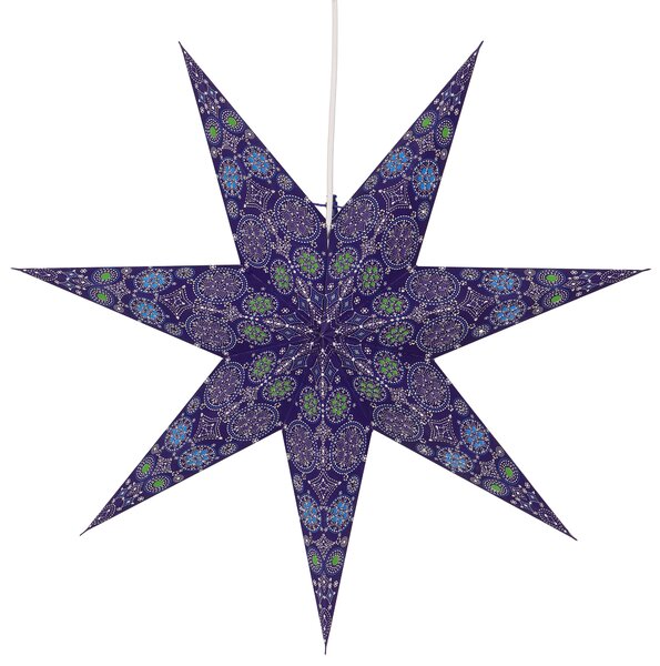 Stella di carta pieghevole illuminata dell'Avvento, stella di Natale 60 cm - Nina Violet, decorazione per finestre a stella