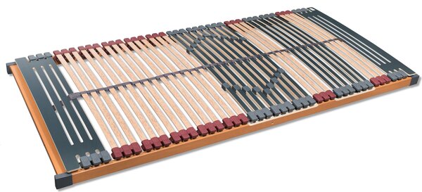 Rete a doghe a 7 zone Rhodos NV 44 con 44 doghe e cappucci in gomma tripla; rete a doghe con fascia centrale, 90 x 190 cm