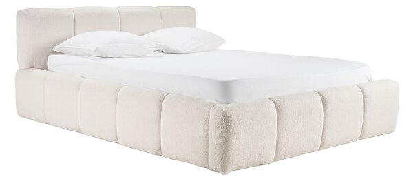 Letto contenitore matrimoniale 160x200 cm in tessuto lana ricciolata MOTTO
