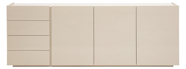 Buffet beige lucido 3 porte 4 cassetti L200 cm ISAURE
