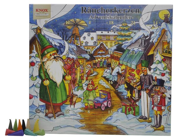KNOX - Calendario dell'avvento con candele d'incenso motivo Budenzauber - contenuto 24 pezzi, misura M (standard) - 090000 22