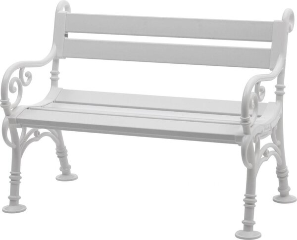 Panchina da giardino Curacao | 2 posti | bianco | HxLxP 85x115x60cm | plastica resistente agli agenti atmosferici e ai raggi UV | panchina da parco Panchina da esterno Balcone da giardino Terrazza