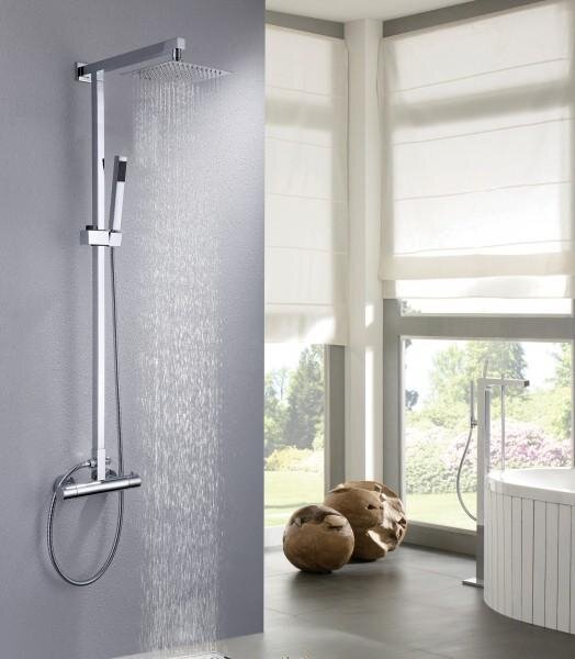 Sistema doccia termostatico 8821C Basic - Ottone - Scelta del soffione - quadrato, Scelta del soffione quadrato: senza soffione