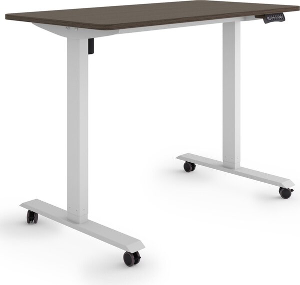 ESMART Germany ETX-121GE 120 x 60 cm Decorazione ebano Scrivania ergonomica in piedi/seduta su rotelle Regolabile elettricamente in altezza in modo continuo 78,5 - 128,5 cm 3x memoria Promemoria attività Avvio/arresto graduale