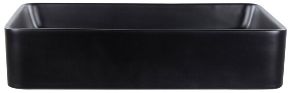 BELIANI Lavabo da appoggio in Vetroceramica nera 51 x 34 cm superficie opaca forma rettangolare stile moderno bagno