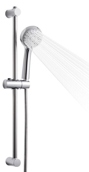 Set doccia RVS con soffione rotondo di grandi dimensioni