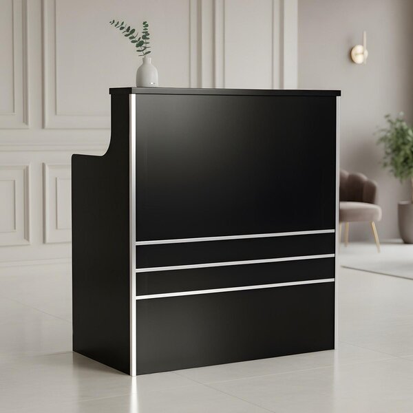 Receptione parrucchiera laccata Alexa 100 cm cosmetica per salone studio SPA nero