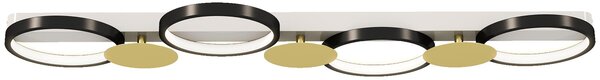 HOMCOM Lampada da soffitto a LED 38W 1500LM 3000K-6500K con 4 lampadine
