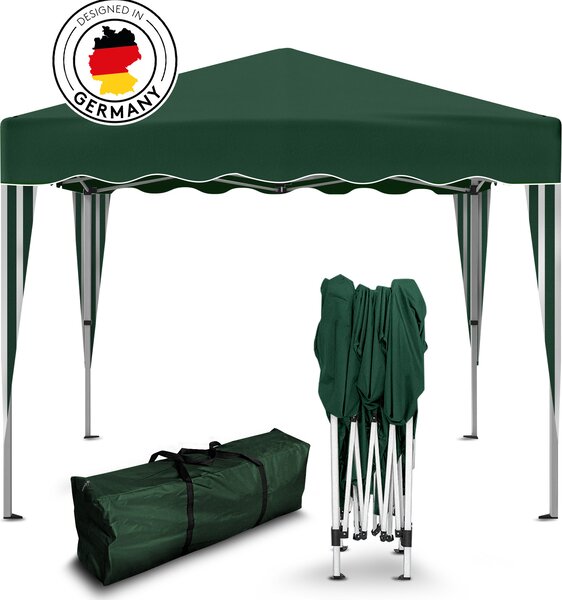 Gazebo pieghevole Kronenburg 3x3 m - Impermeabile, protezione UV 50+, senza pareti laterali, verde