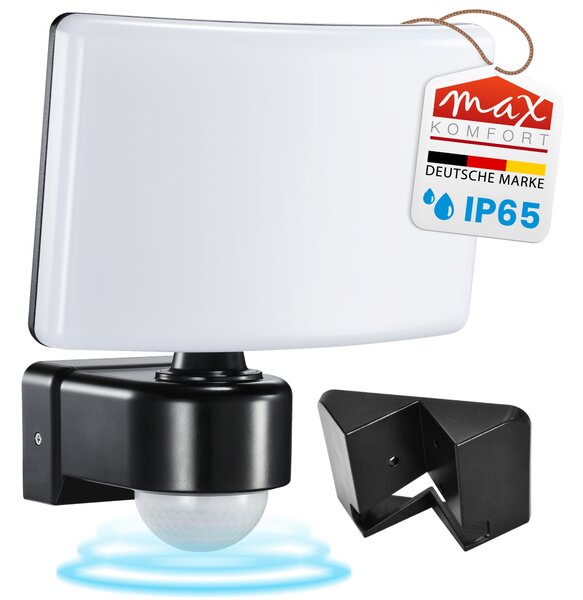 Luce LED per esterni con rilevatore di movimento Nero orientabile | 30W Bianco neutro 4000K IP65 Controllo del rilevatore di movimento per altre luci fino a 500W | SUN2200